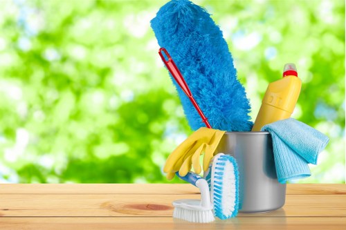 Commercial cleaning team preparing a Barnet office space for business hours